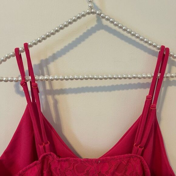Rue 21 Womens 2X babydoll Camisole Top Lace Panel Layered V Neck Pink ruffle Y2K - Picture 10 of 13